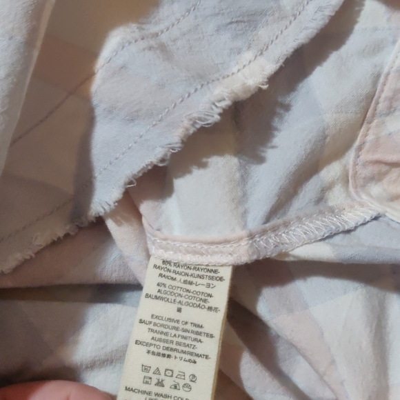 Free People pastel plaid pocketed button up shirt - Picture 8 of 10